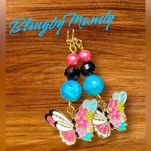 🦋Adorable butterfly gold earrings-charm earrings-betsey Johnson style